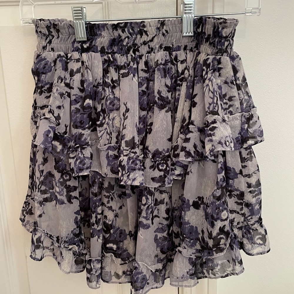 Lavender multi floral MISA los angles skirt (XS)
